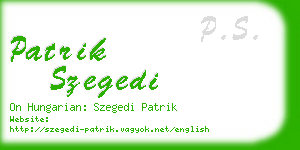 patrik szegedi business card